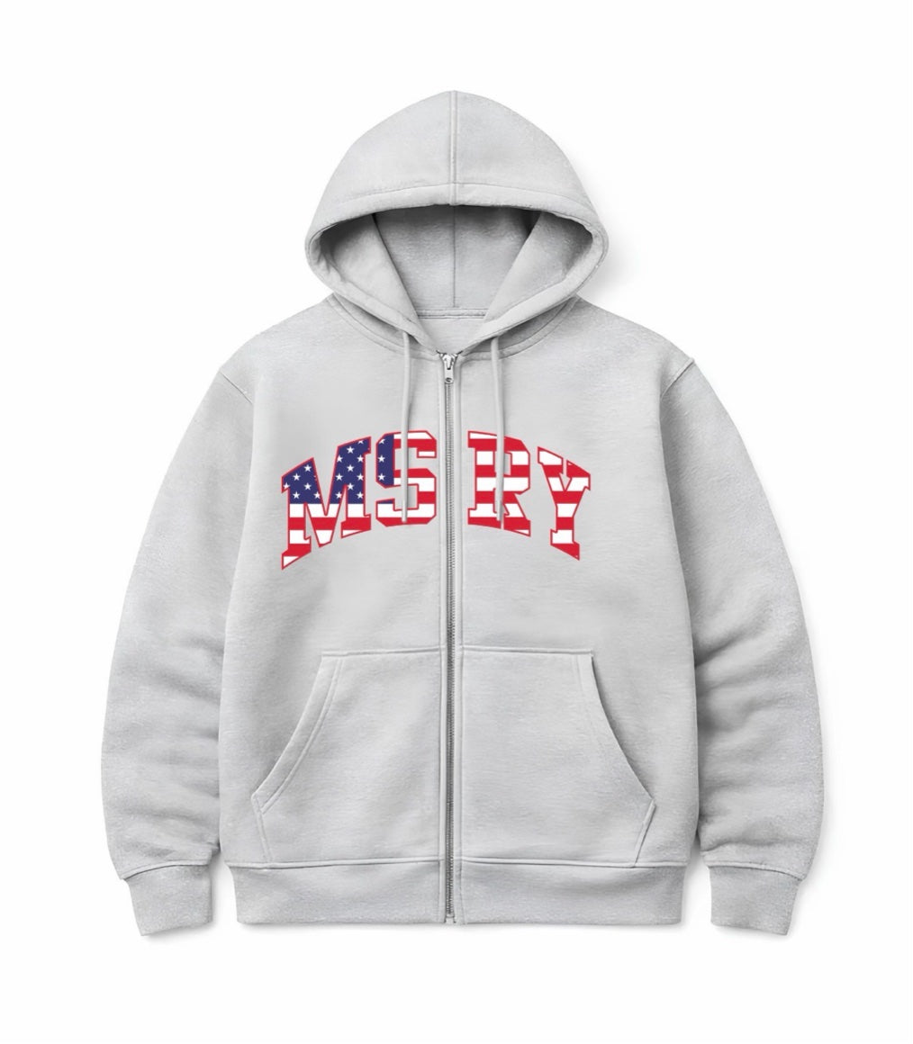 MSRY - TEAM USA GRAY ZIP UP HOODIE